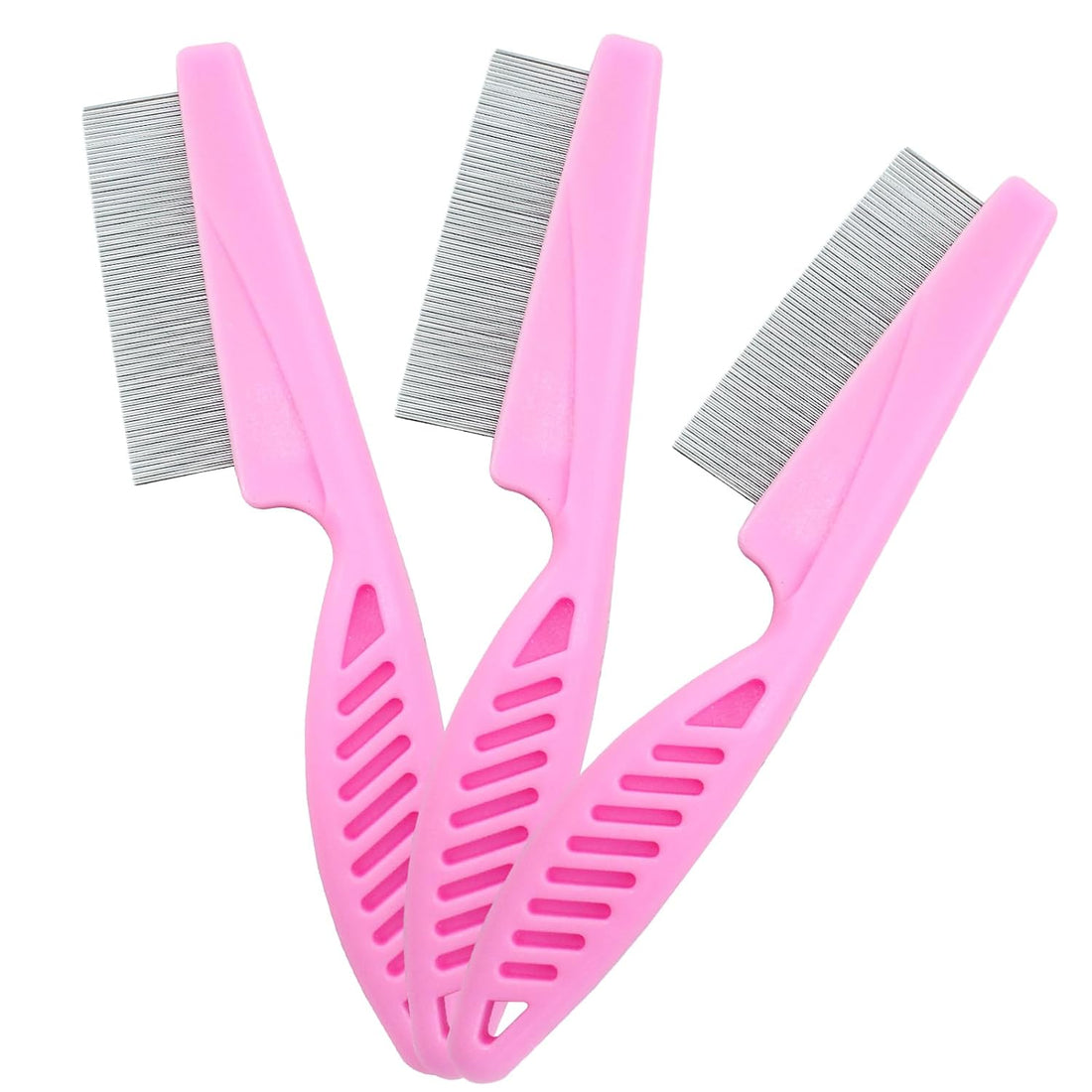 Flea Comb for Dogs and Cats, Pink, 3pcs