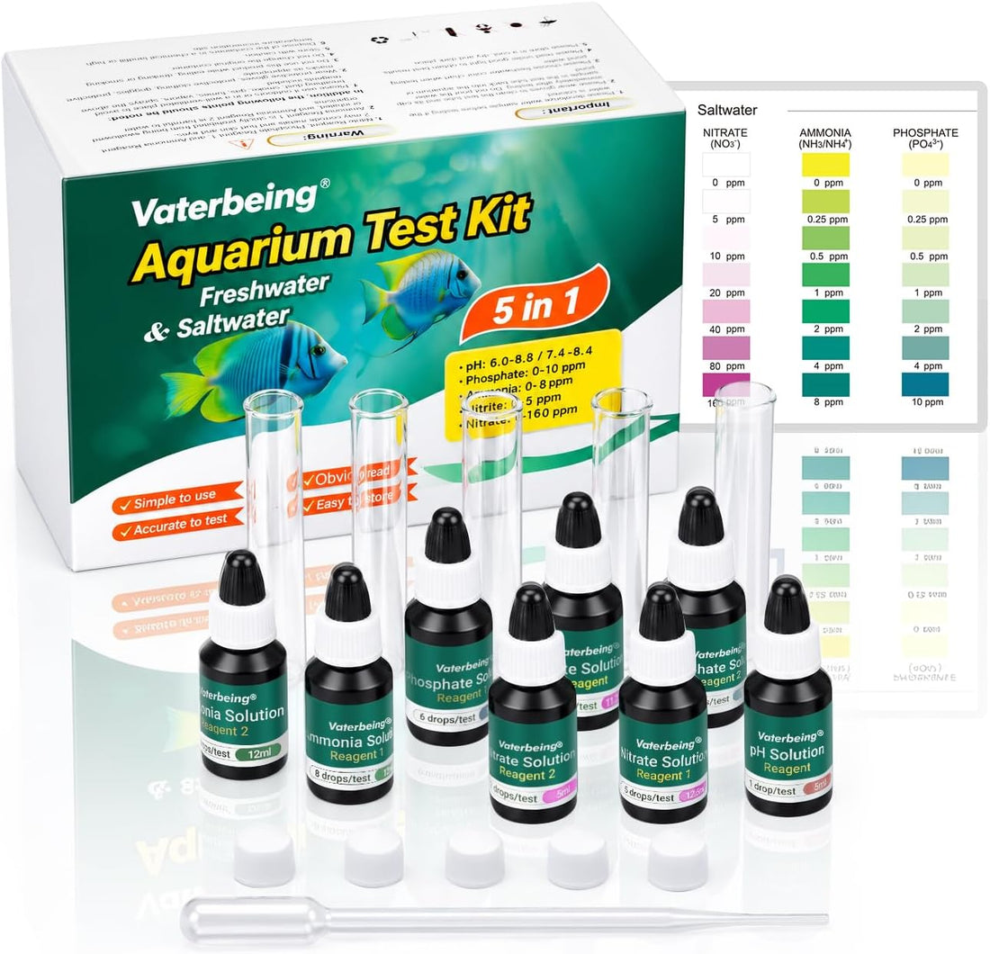 5 in 1 Aquarium Water Master Test Kit, Fish Tank Testing Kit