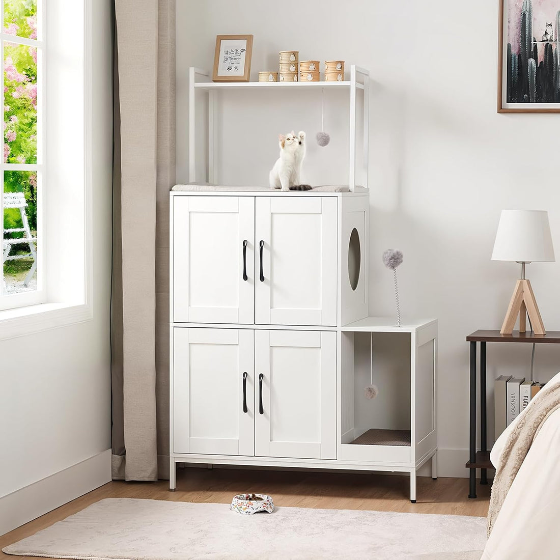 HOOBRO Litter Box Enclosure, Litter Box Furniture with Storage