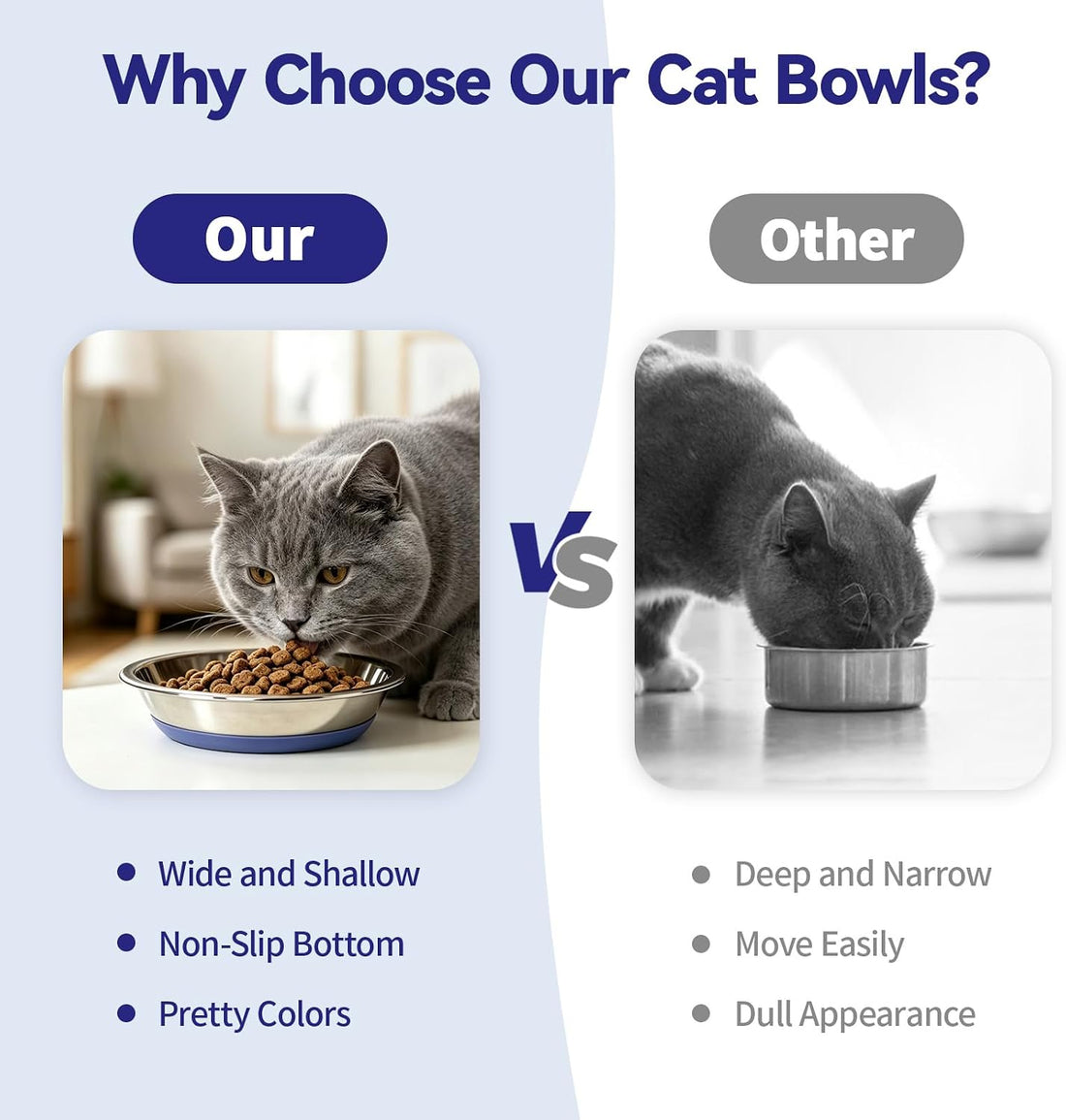 3 Pack Stainless Steel Cat Bowls