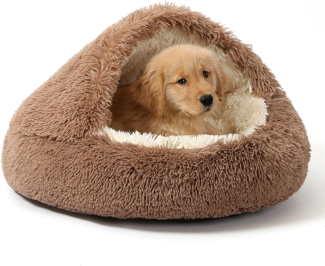 NOYAL Hooded Donut Bed, Calming Cave for Cats & Small Dogs