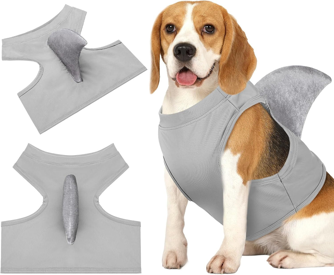2 Pcs Halloween Dog Shark Costumes Fish Fin Dogs Costume