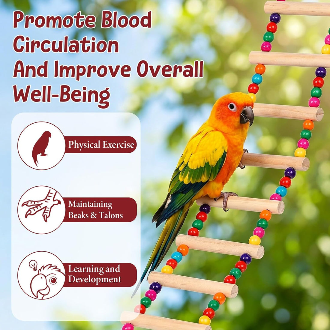 Bird Cage Ladder 17.7 x 3.93 in Climbing & Swing Toys Parakeets Cage