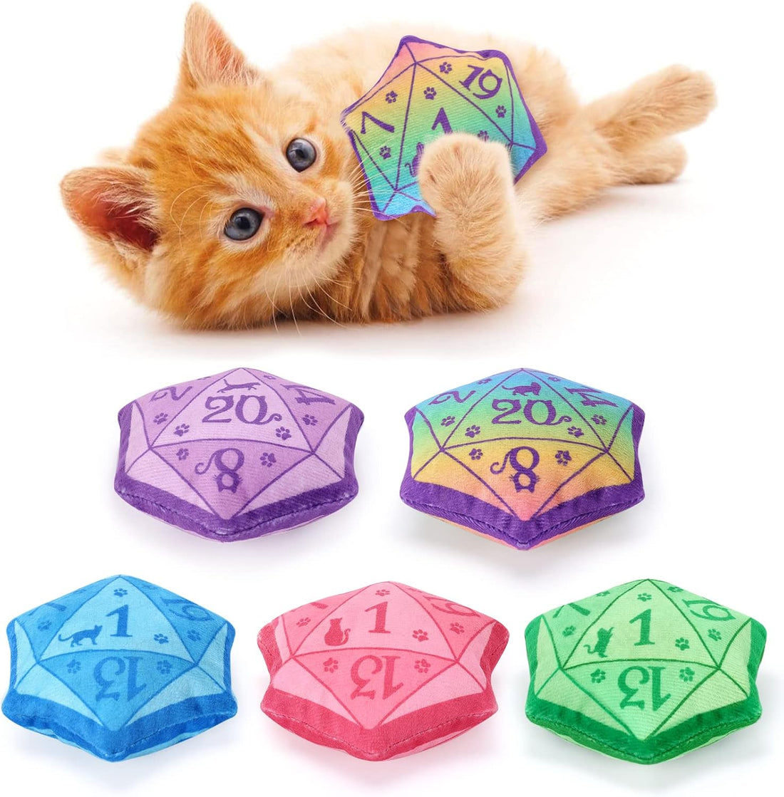 CiyvoLyeen Plush Lizard Catnip Toys for Indoor Cats 4 Pack