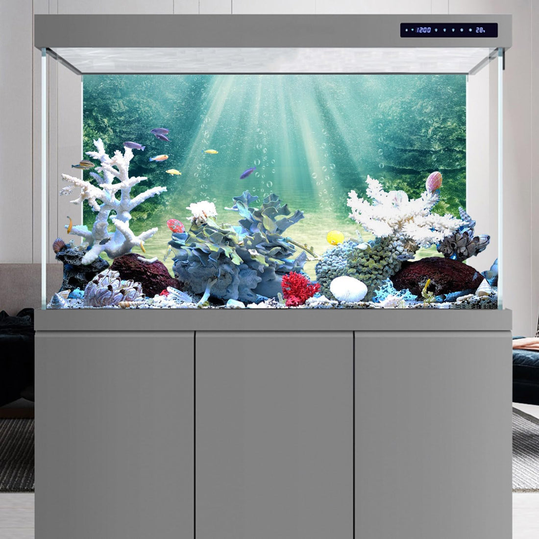 24x16 inches Aquarium Backdrop Underwater Ocean Floor Fish Tank