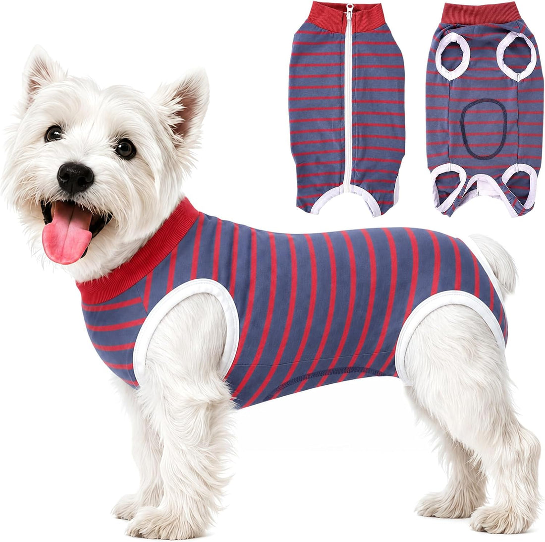 Surgery Suit for Female Dog After Spaying with Back Zipper