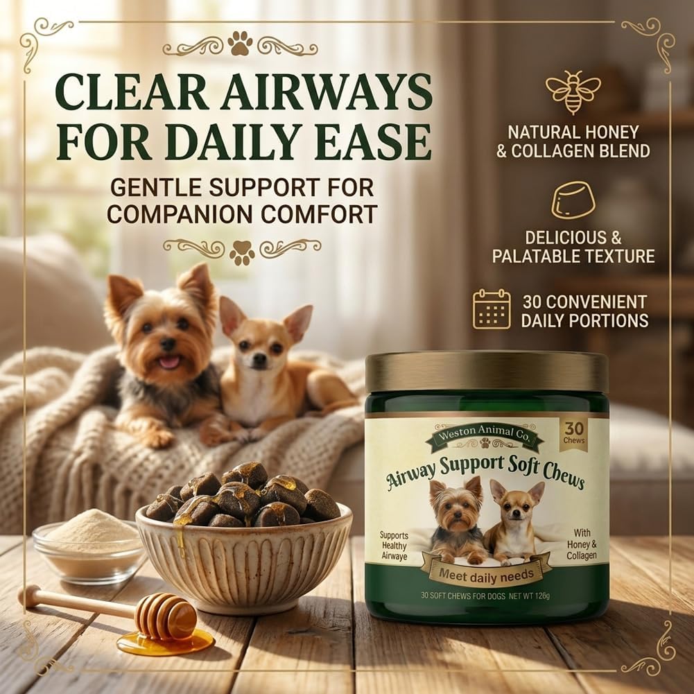 Weston Animal Co Airway Support Soft Chews, for Small Breeds