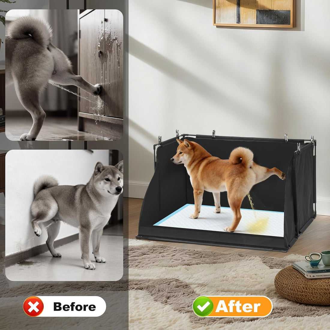 Uross Dog Pee Pad Holder with High Walls