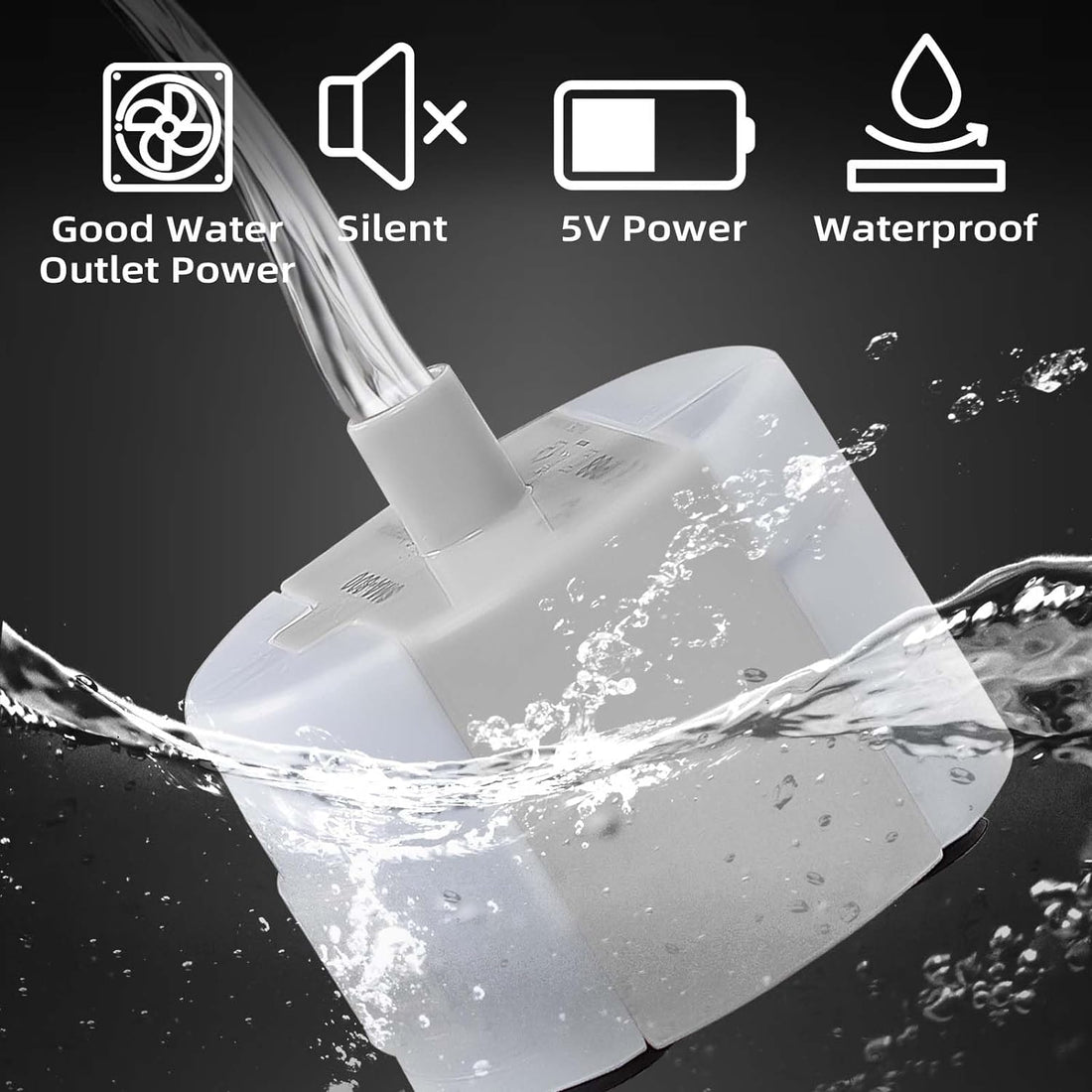 Ultra-Quiet Replacement Pump for Stainless Steel Cat Water Fountains