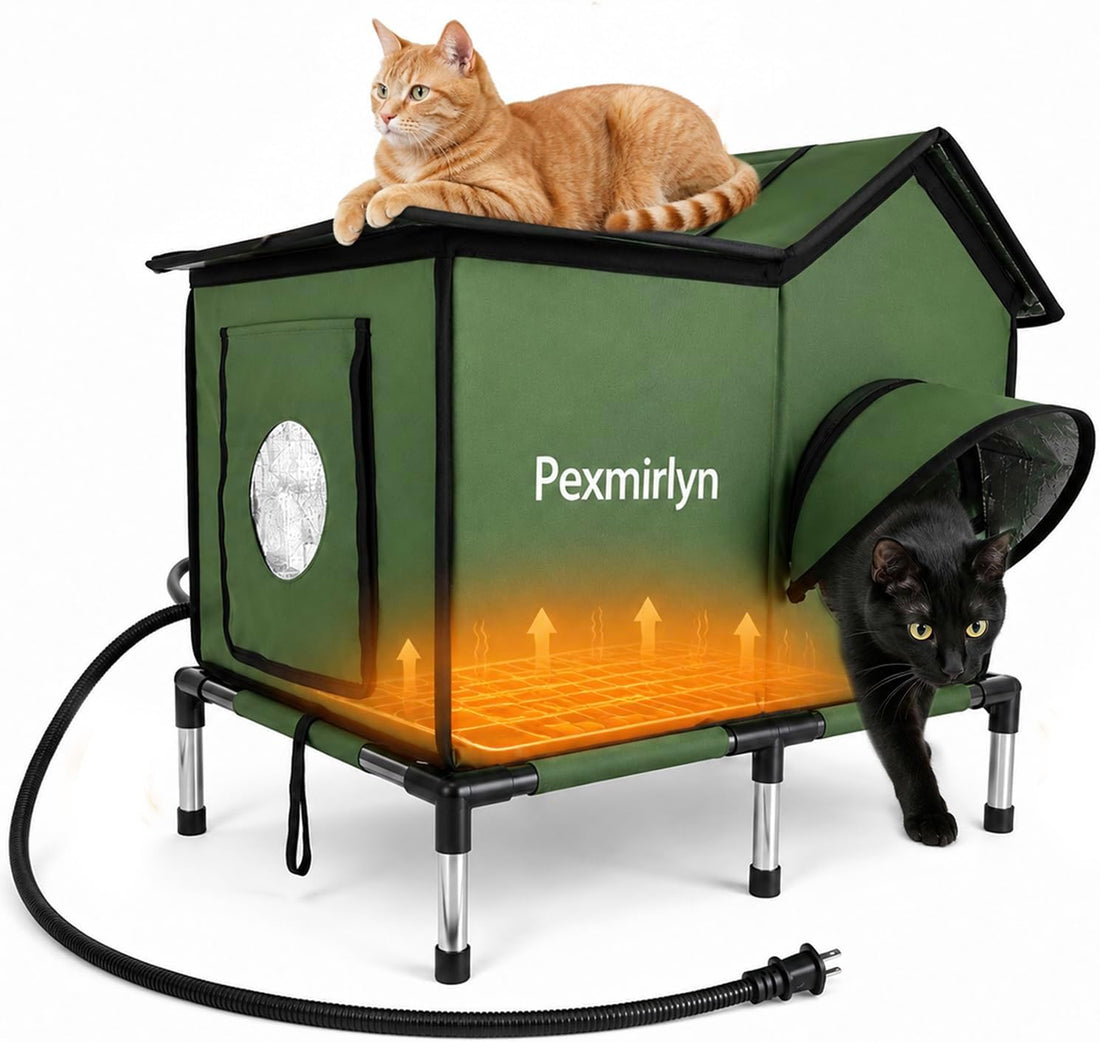 Large Heated Outdoor Cat House for Outside Winter