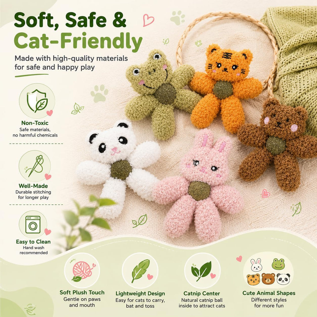 Plush Catnip Toys for Indoor Cats