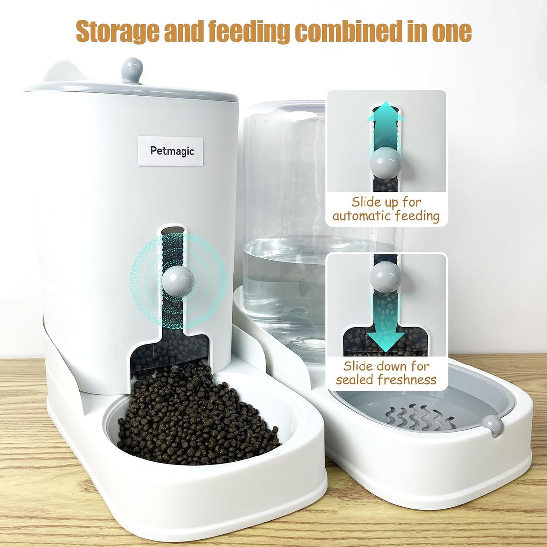 Gravity cat Feeder by Petmagic is a 3.6L Large-Capacity cat Food