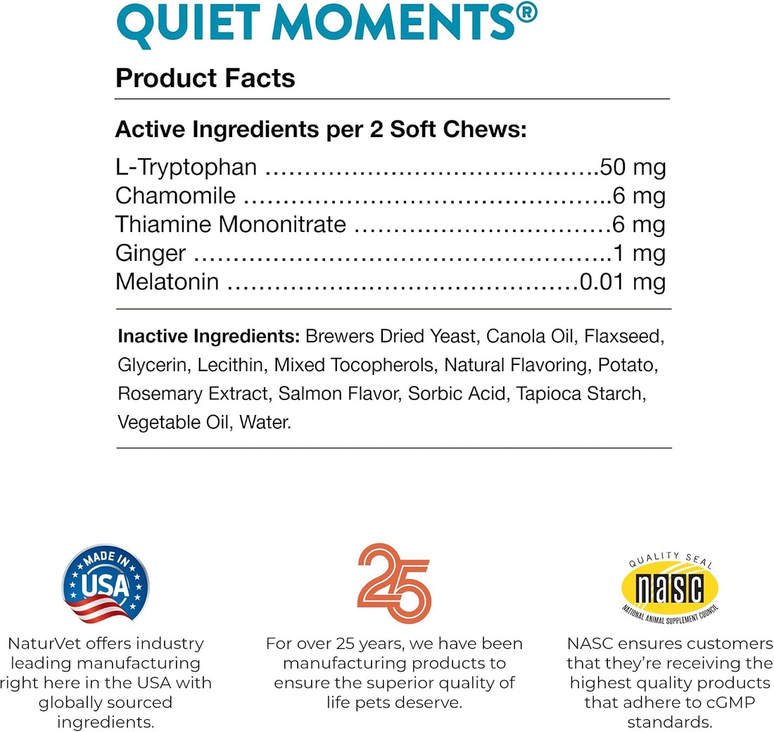 NaturVet Quiet Moments Calming Aid for Cats Plus Melatonin