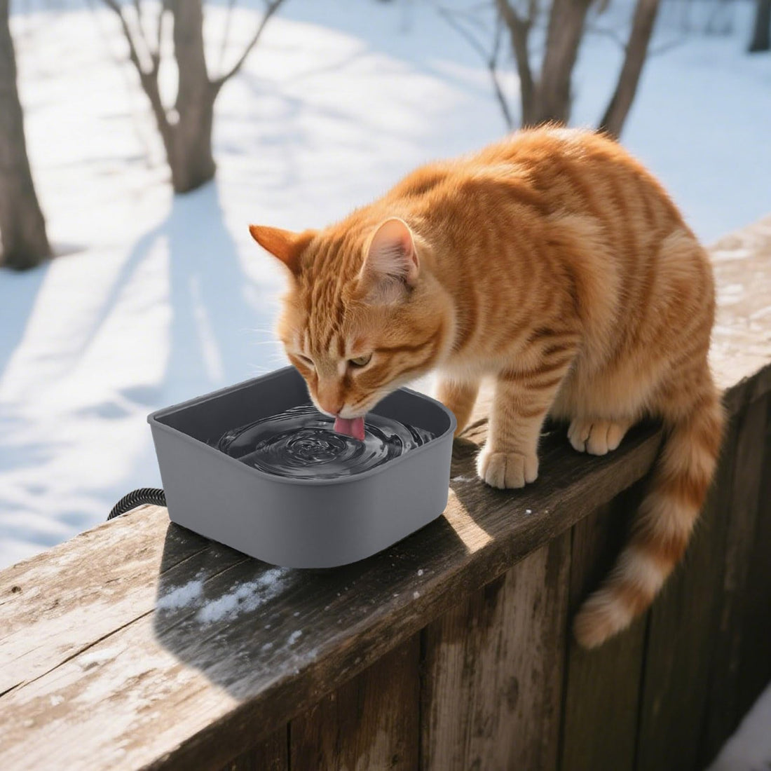 Billionchains Hanging Heated Water Bowl for Cats/Rabbits/Chicken/Dogs