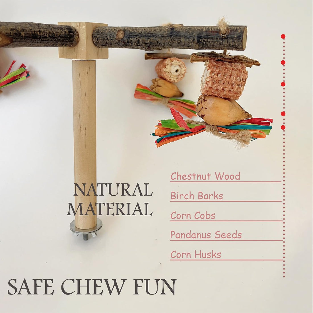 360ยฐ Rotating Bird Perch Toy for Small Birds, 1 Pack