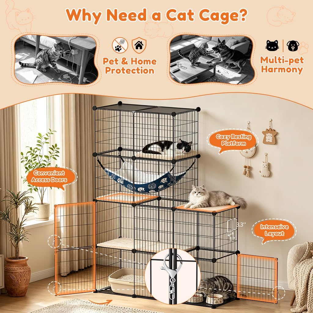 COMHOMA Cat Cage DIY Cat Enclosures Catio for Kitten
