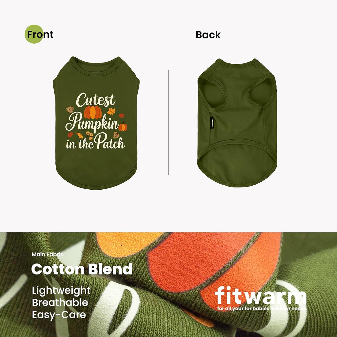 Fitwarm Cutest Pumpkin in the Patch Dog Shirt for Small & Medium Dogs