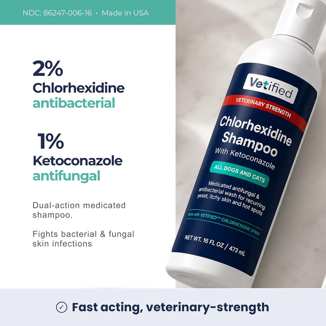 Chlorhexidine Shampoo 16 fl oz - NDC: 86247-002-16