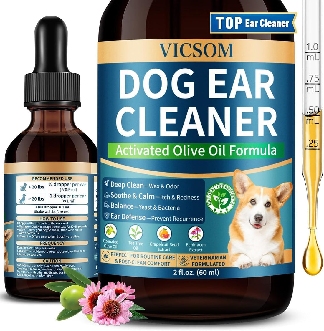 VICSOM Dog Ear Infection Treatment Drops