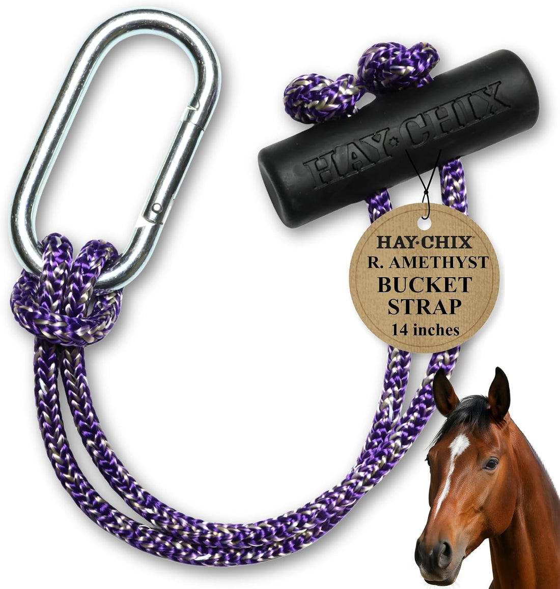 hay chix 14-Inch Horse Bucket Strap | Adjustable Stall Hanger