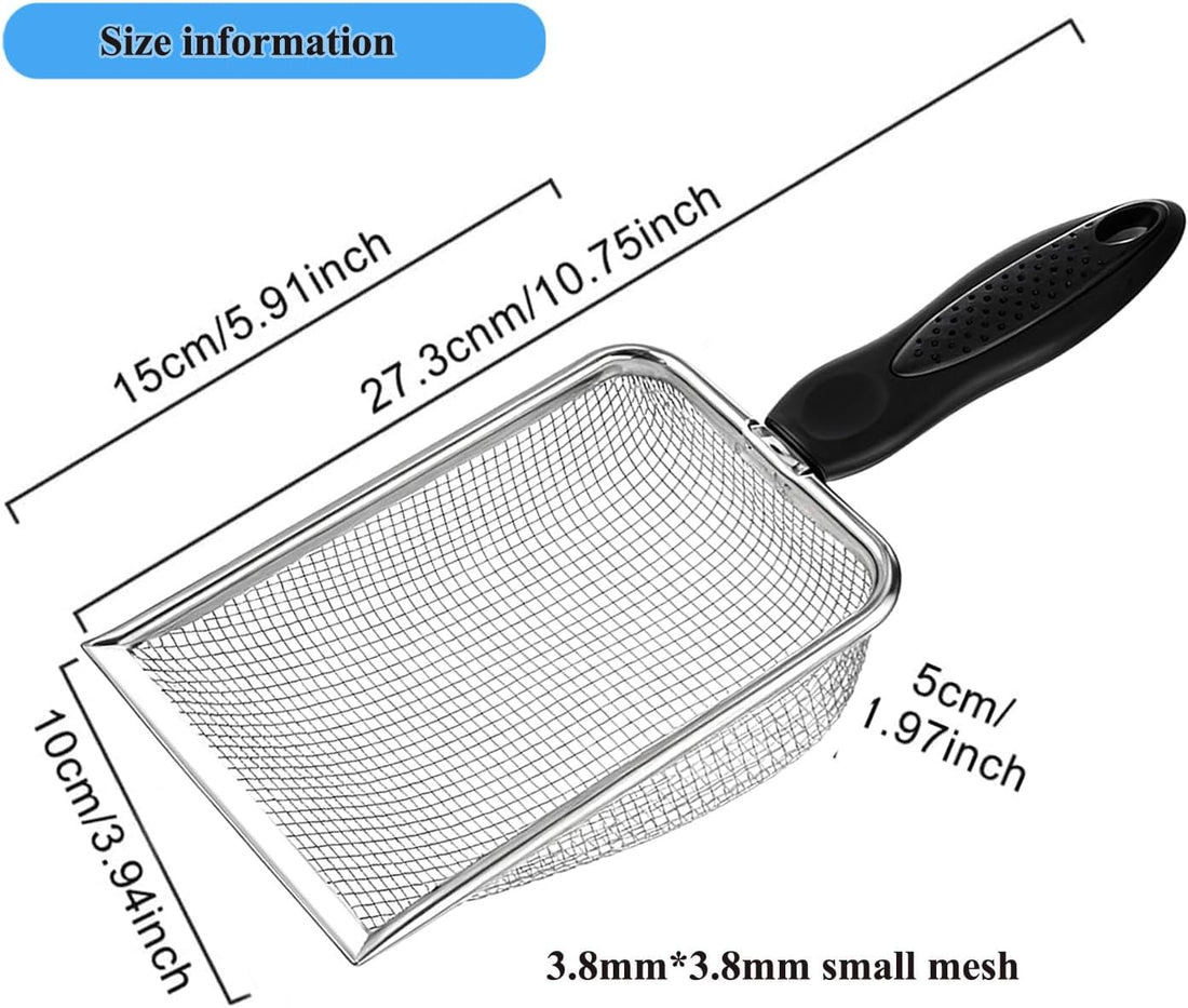 itPlus Cat Litter Scoop, Stainless Steel Cats Sturdy Mesh Scooper