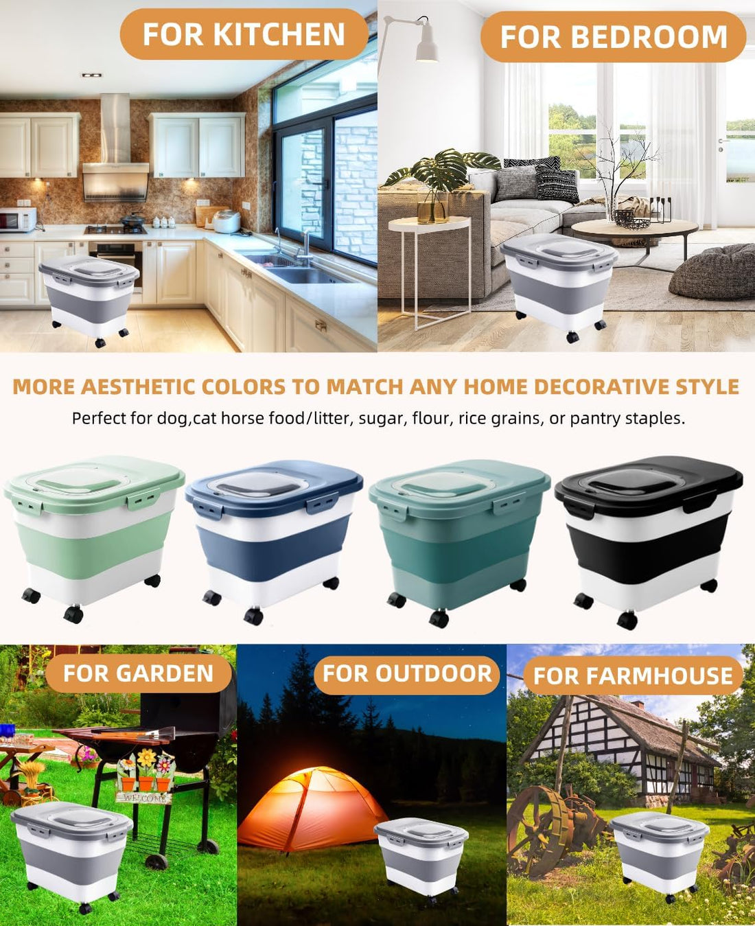 20-23 Lbs Dog Food Storage Container,Collapsible Dog Food Container