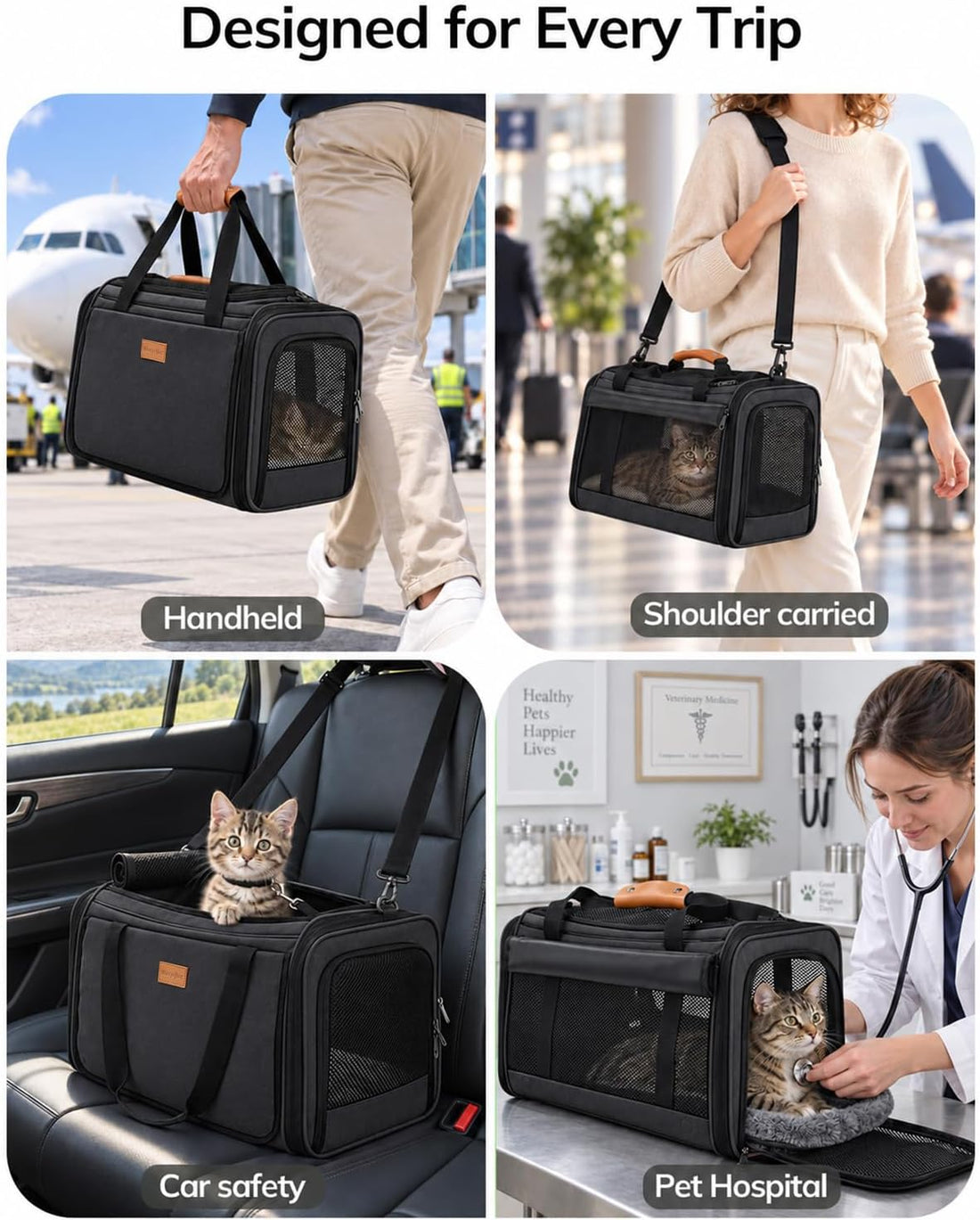 Morpilot Airline-Friendly Soft Cat Carrier, 18 x 11 x 11 in