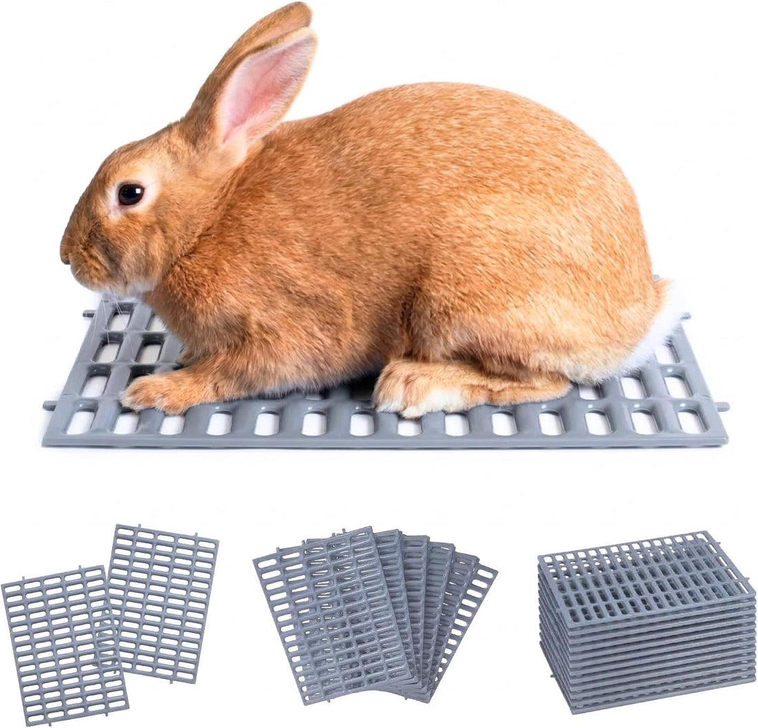 Premium Plastic Rabbit Cage Mats (Gray, 2 Pack) | 15x10 Mat