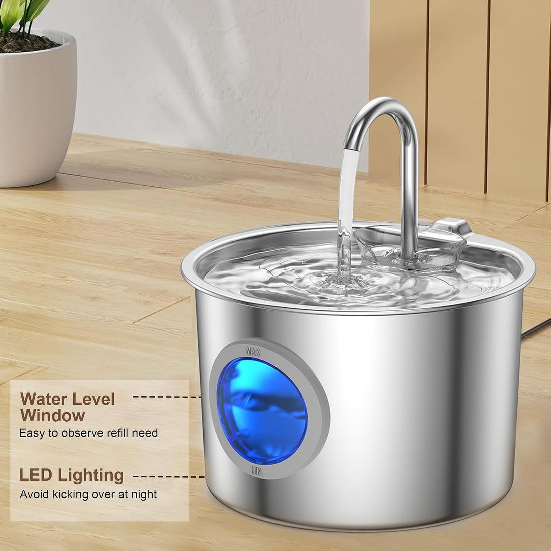 Cat Water Fountain Advanced 304 Stainless Steel 2.2L/74oz