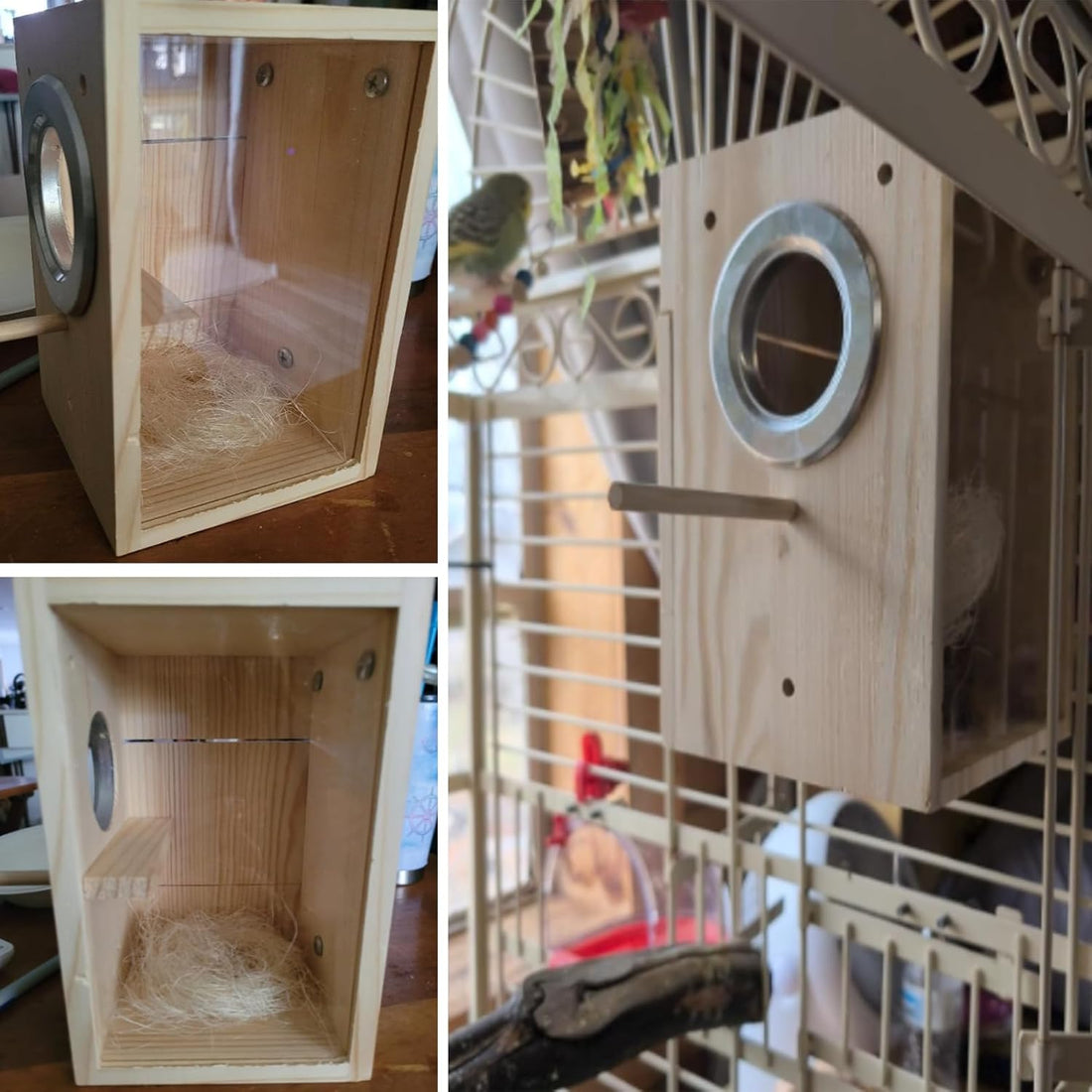 kathson Parakeet Nesting Box Transparent Bird House Bird Nest Box