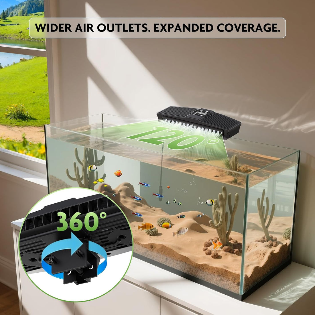 PAIZOO Aquarium Chiller Fan with Temp Probe & LCD Display