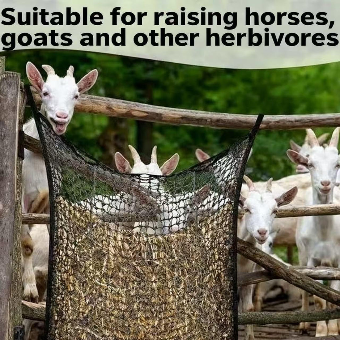 Martx 5x5ft Round Bale Hay Net for Horses Slow Feed, Knotless Feeder