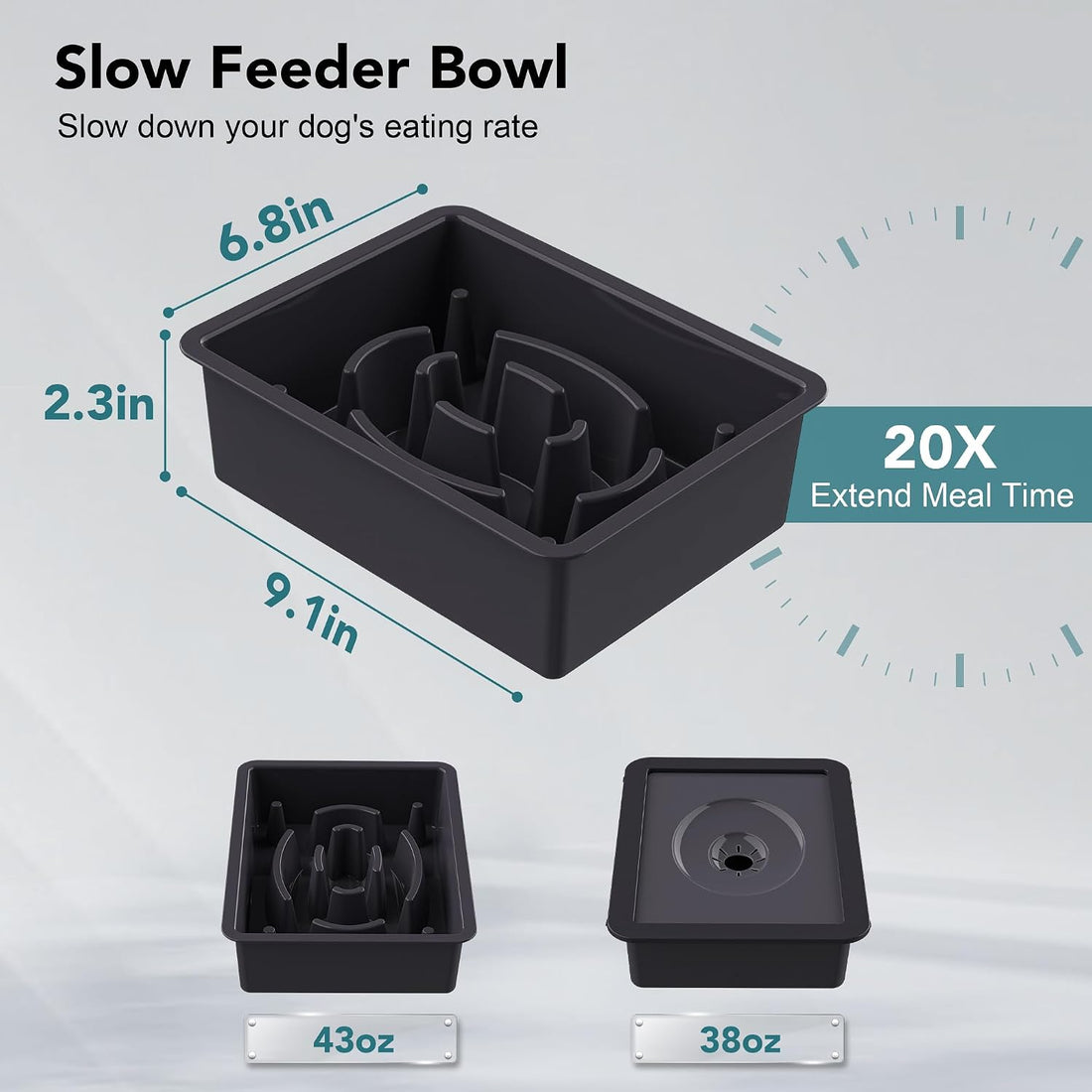 UPSKY 2-in-1 Elevated Dog Bowls Set with 4 Height Adjustable Stand