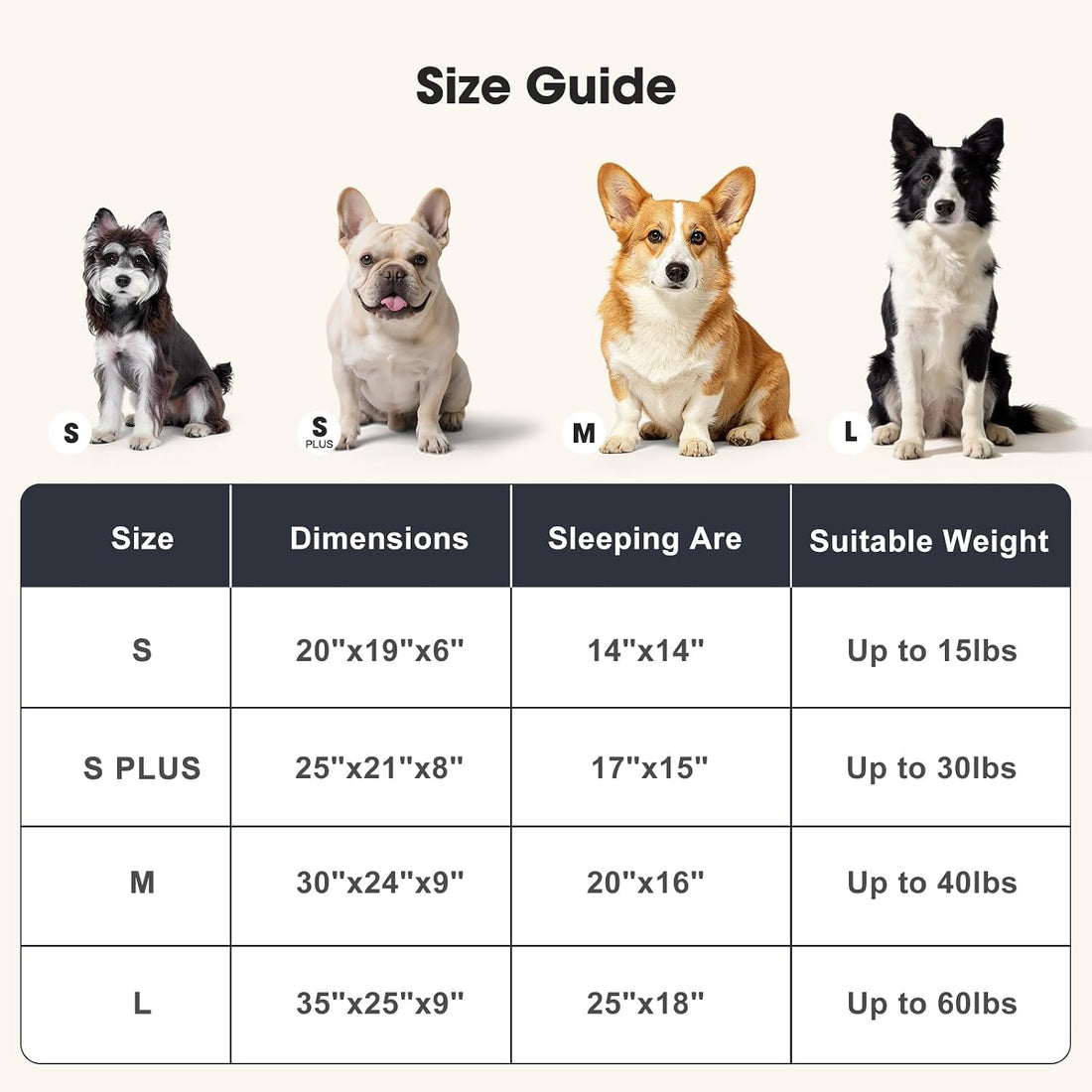 GASUR Small Dog Beds Small Size Dogs, Rectangle Washable Dog Bed