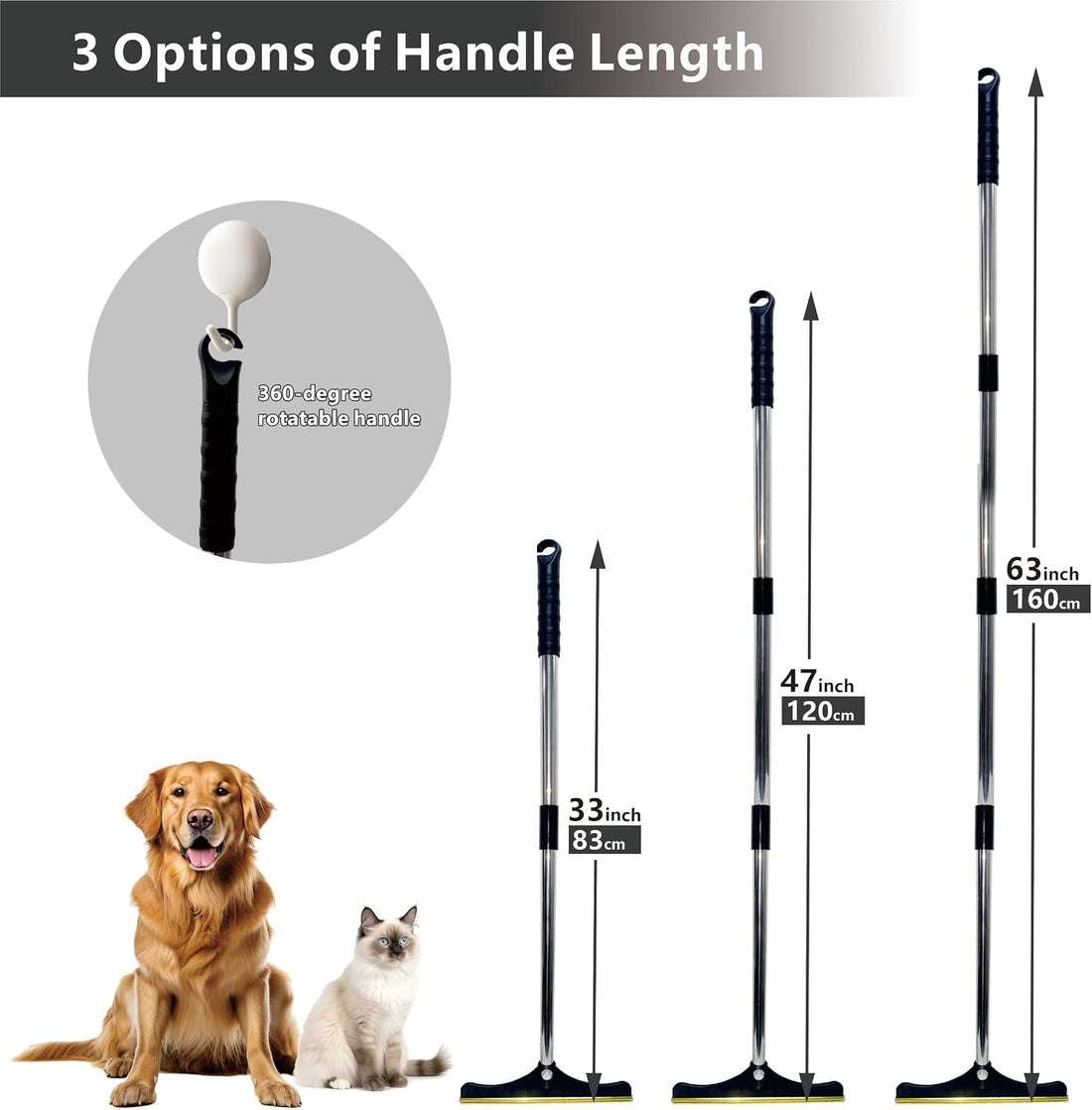 Premium Stainless Steel Pet Hair Removal Carpet Rake