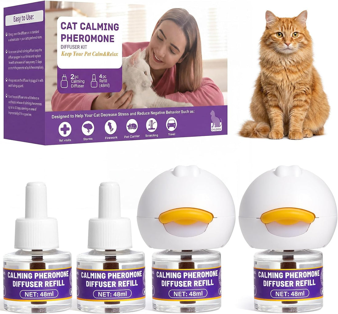 Cat Calming Diffuser, Premium Pheromone, 1 Plug-in+2 Refills