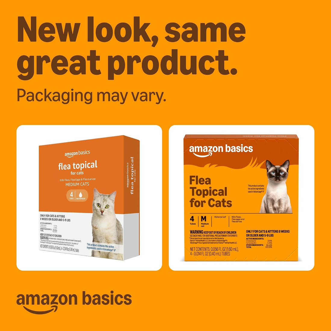Topical Flea Treatment for Medium Cats, 4 Count, Packaging May Vary