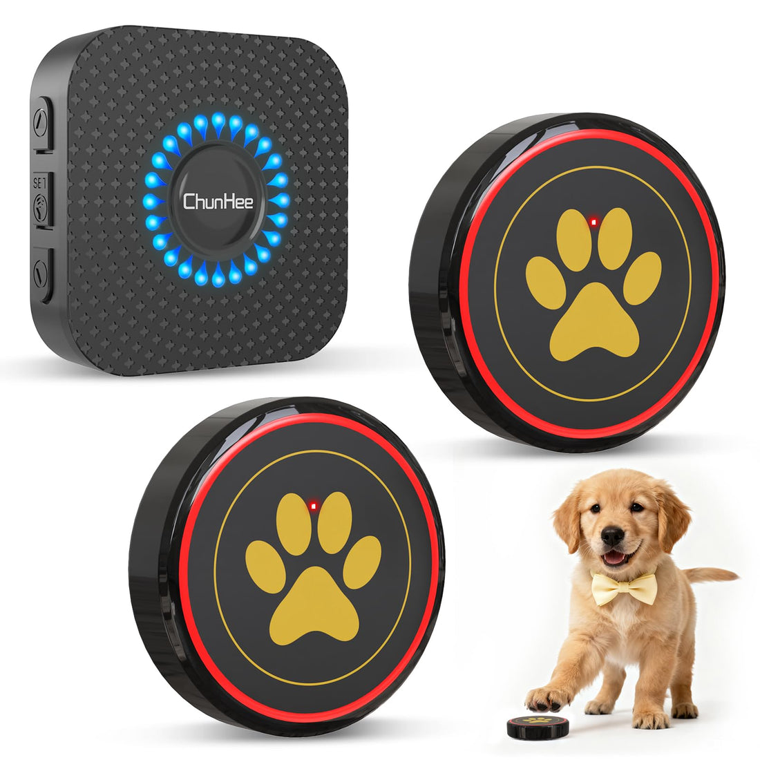 ChunHee Dog Bells for Door, Wireless Dog Doorbell for Potty Training
