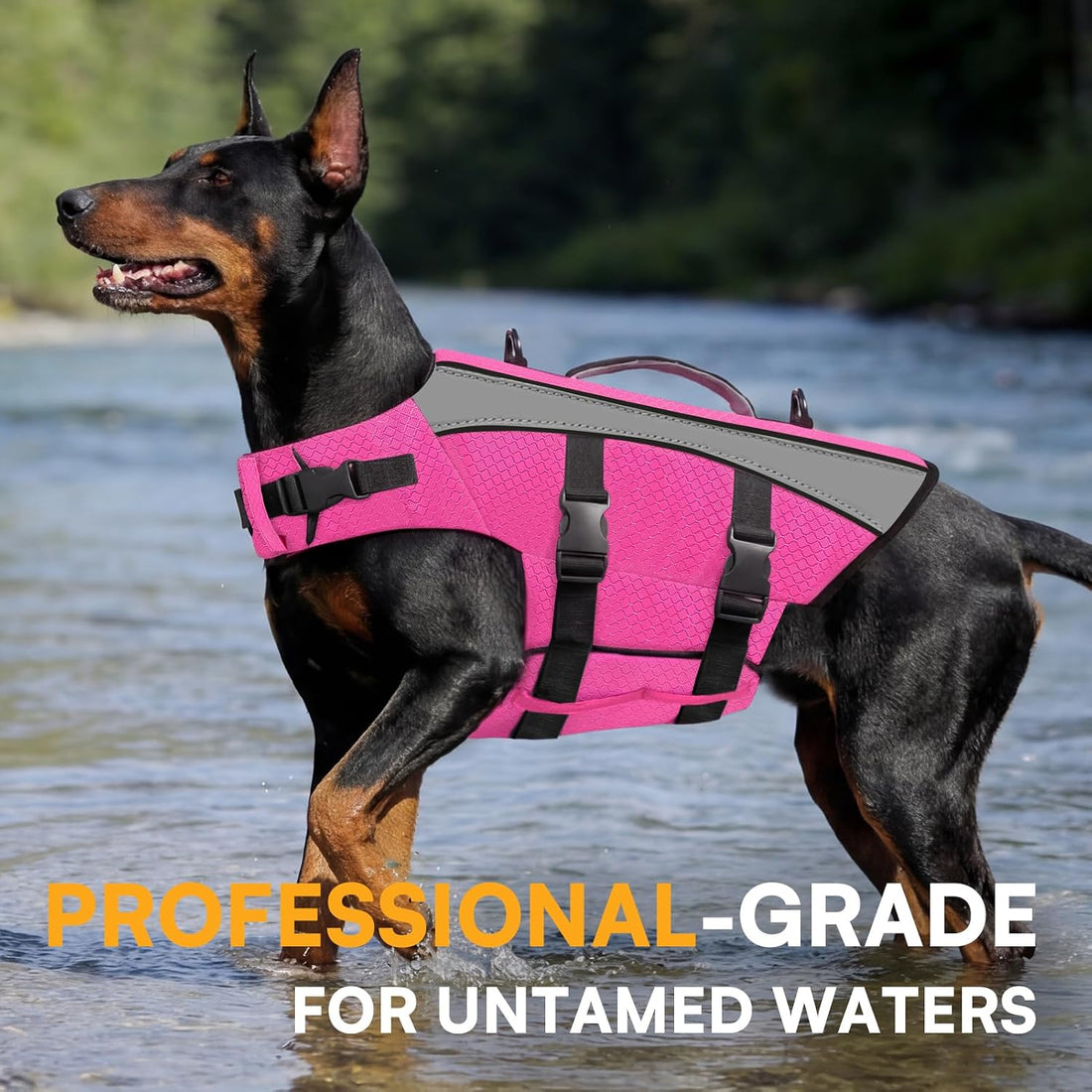 Queenmore Dachshund Life Jacket, Reflective Small Dog Swim Vest