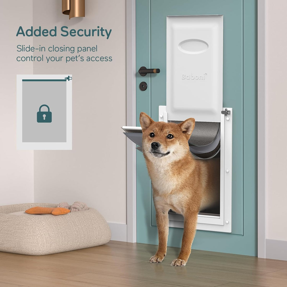 Baboni 3-Flaps Pet Door for Interior and Exterior Doors