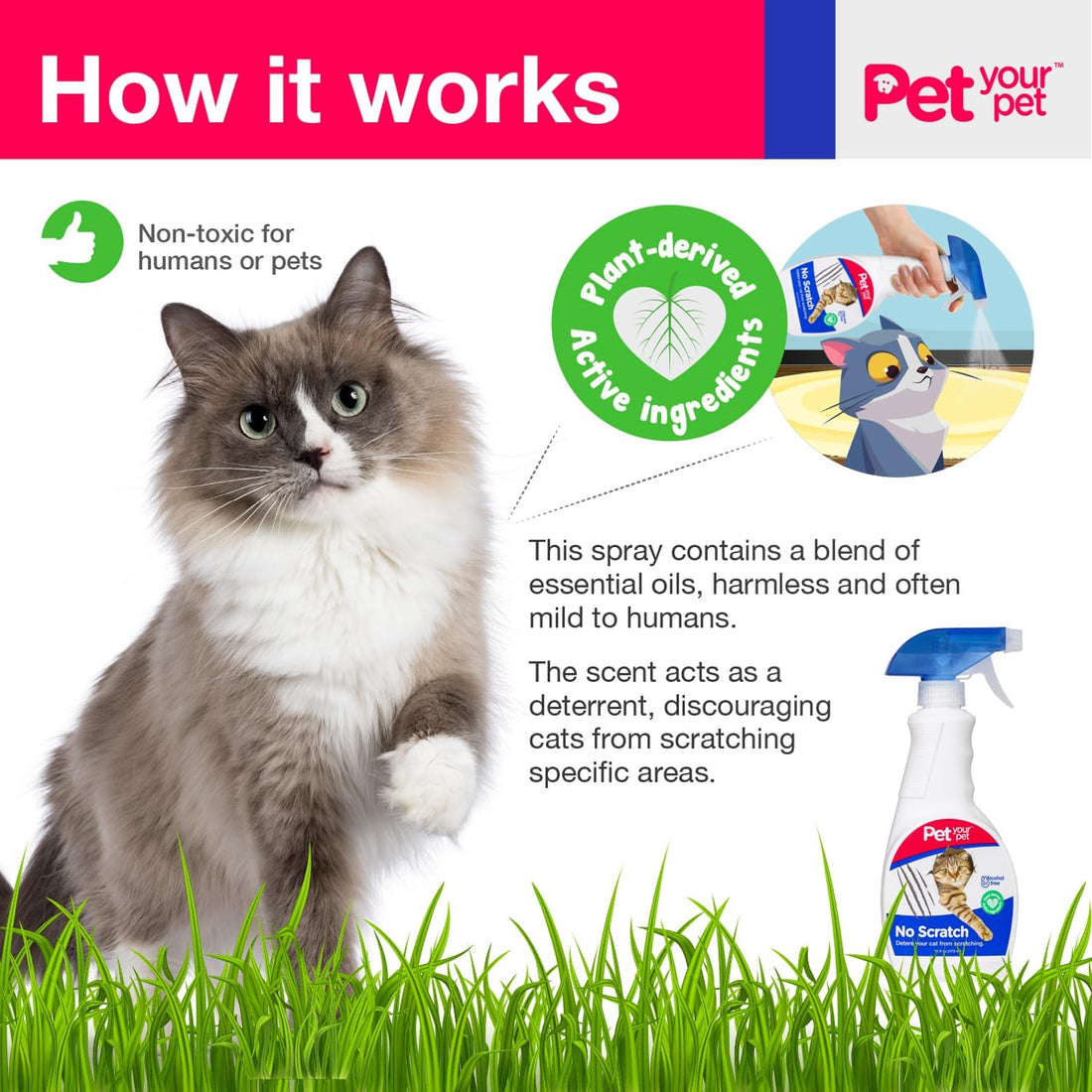 No Scratch Cat Deterrent Spray, 16 Fl Oz