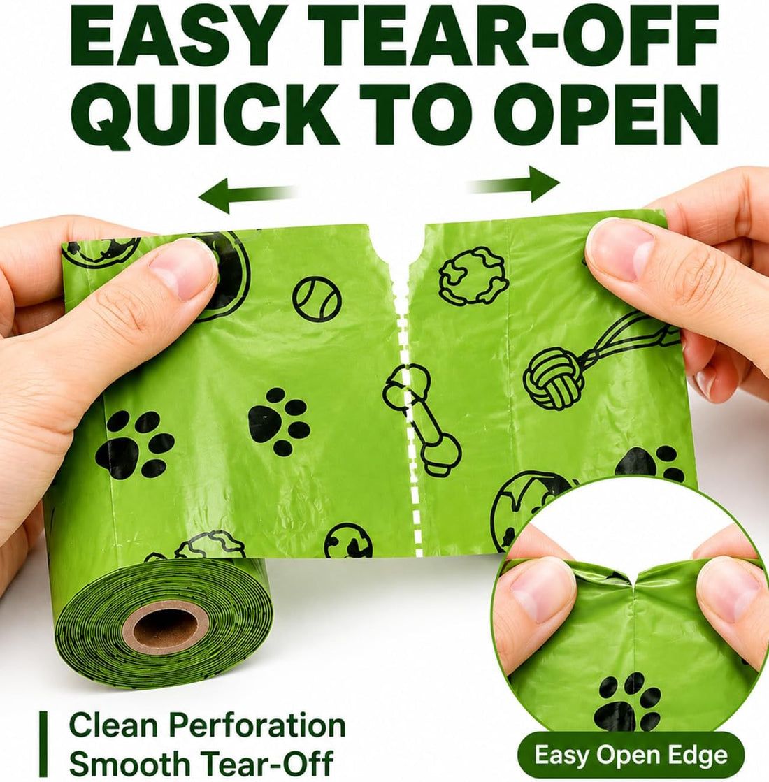 Thick Dog Poop Bags Rolls - Strong Leak Proof with 2 Dispensers 420