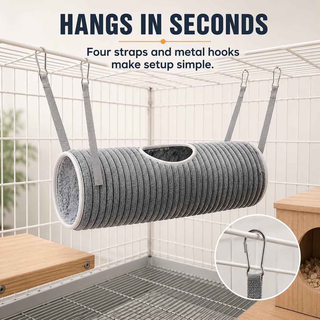 Ferret Rat Hammock Hamster Hanging Tunnels Tubes for Cage
