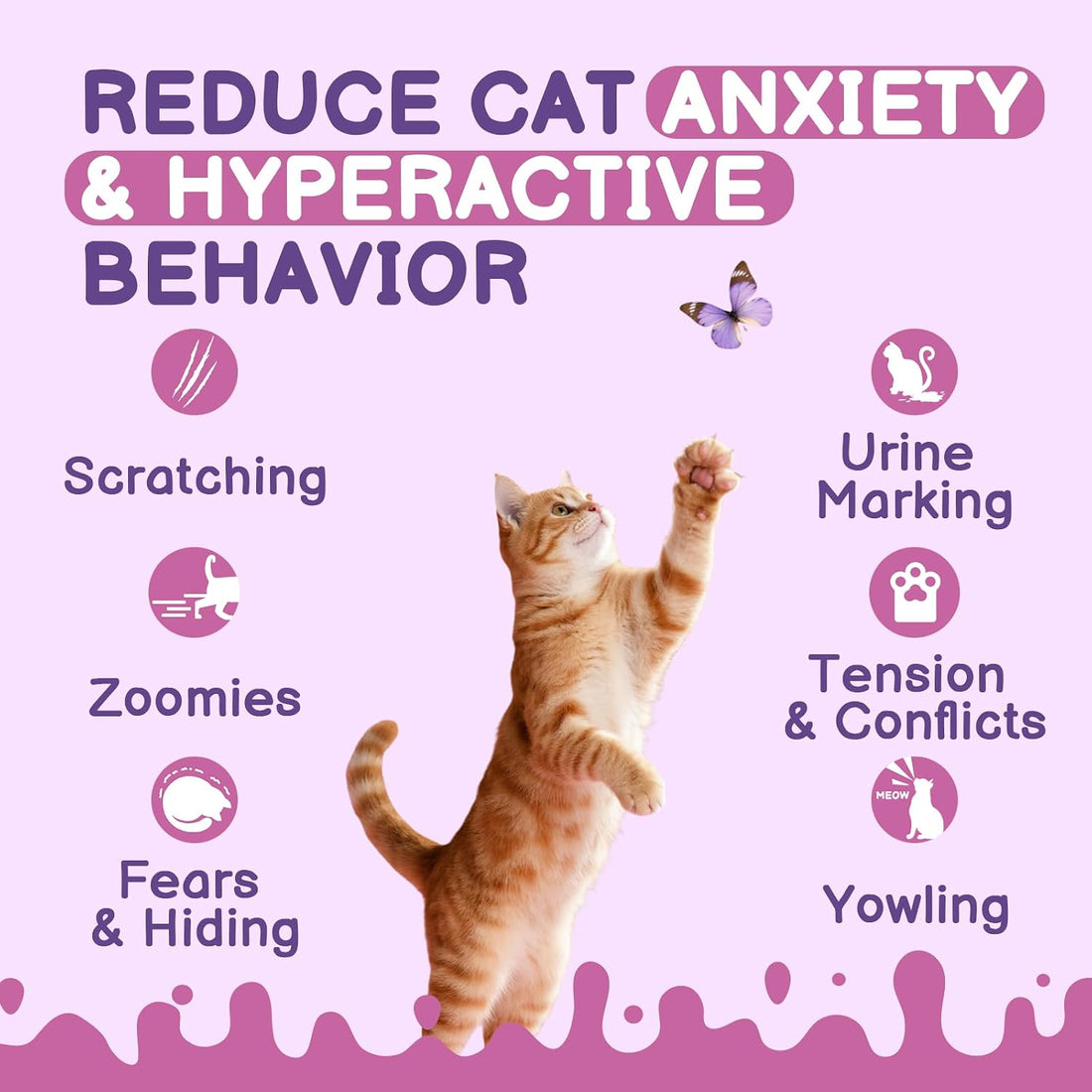 Cat Calming Spray with Pheromone, Cat Anxiety & Stress Relief, 60ML
