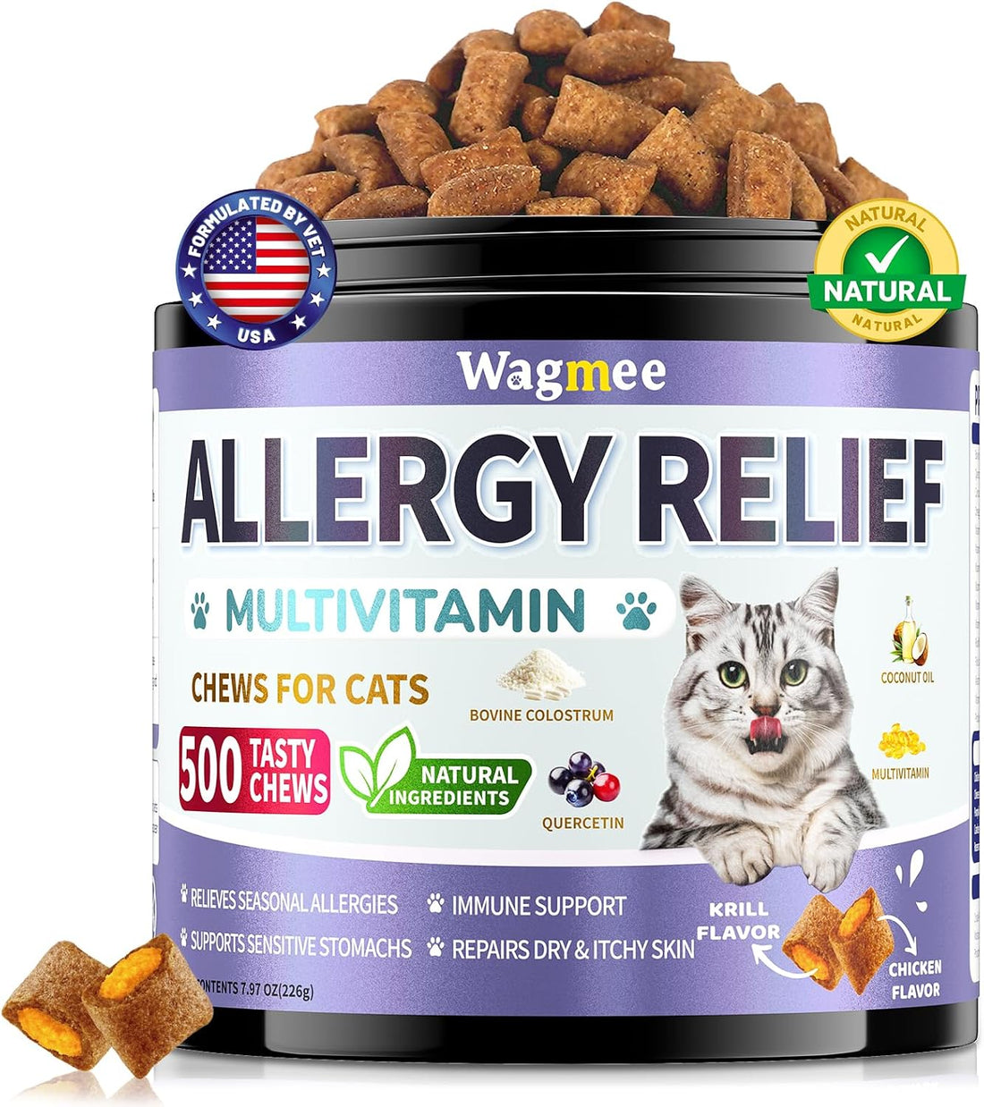 Cat Allergy Relief Chews with Omega 3 & Multivitamins