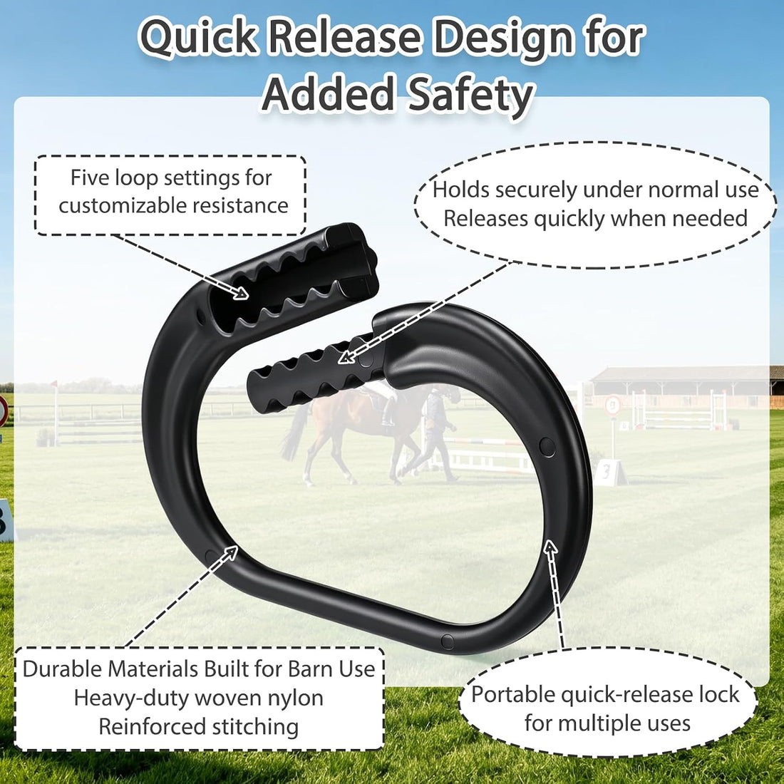 Aliceset 6 Pcs Protective Horse Blocker Tie Multi-Purpose Horse Clip