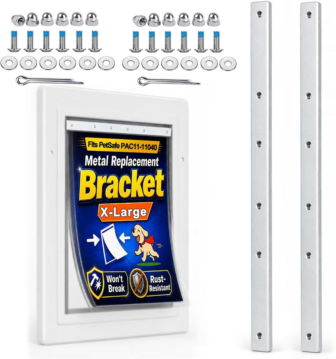X-Large Alum. Dog Door Flap Bracket Kit for PetSafe PAC11-11040