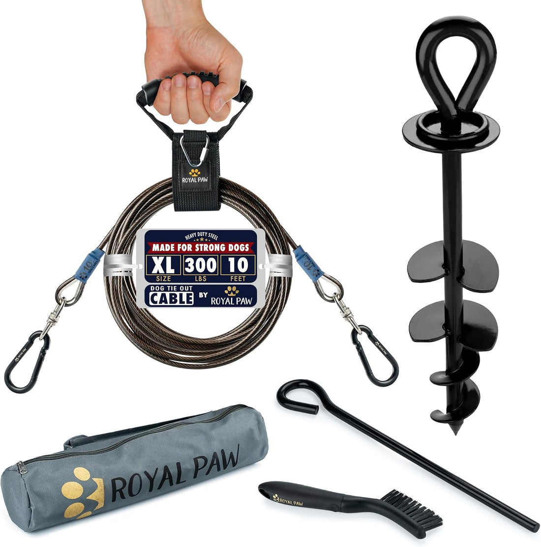 ROYAL PAW Dog Tie Out Cable and Stake 30ft