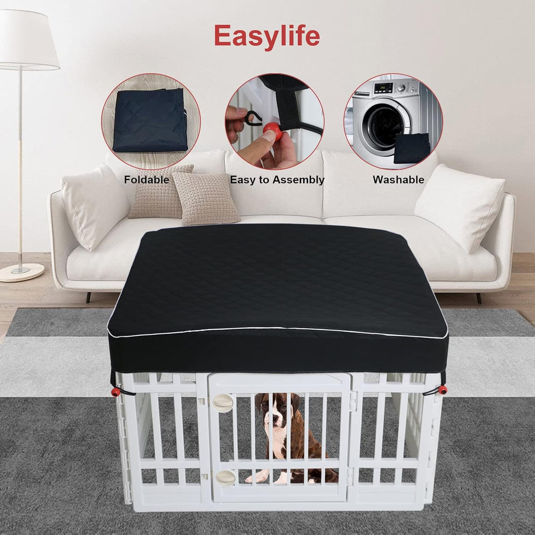 Dog Pen Cover Dog Playpen Cover for Pets,Provide Shade and Security