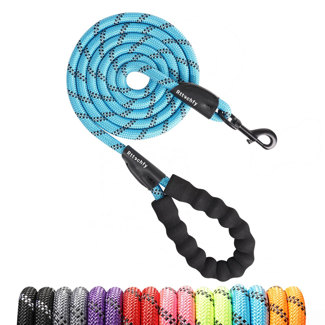 Rttochfy Rope Dog Leash 2/4/5/6/8/10 FT with Comfortable Padded
